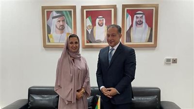 السفير المصري بأبو ظبي يلتقي مندوبة الإمارات لدى الوكالة الدولية للطاقة المتجددة 