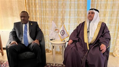 العسومي ورئيس برلمان إفريقيا يبحثان مجالات التعاون والتنسيق في المحافل الدولية 