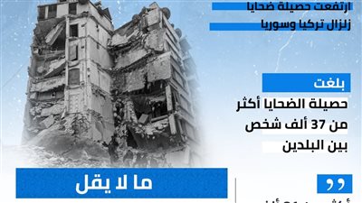 ارتفاع كبير في حصيلة ضحايا زلزال تركيا وسوريا (إنفوجراف)